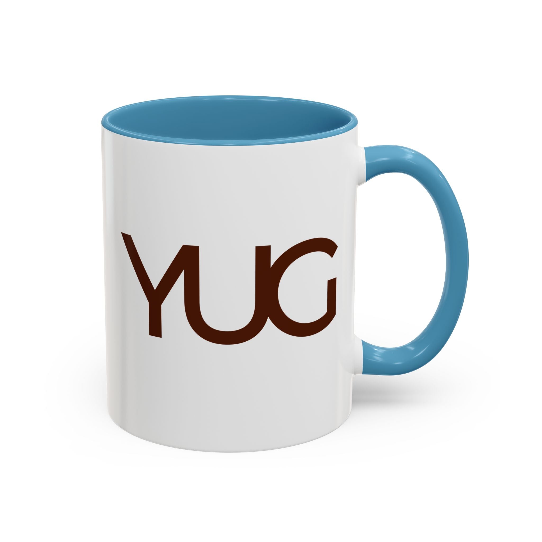 Yug Logo Accent Coffee Mug — Modern Minimalist Branded Ceramic Mug